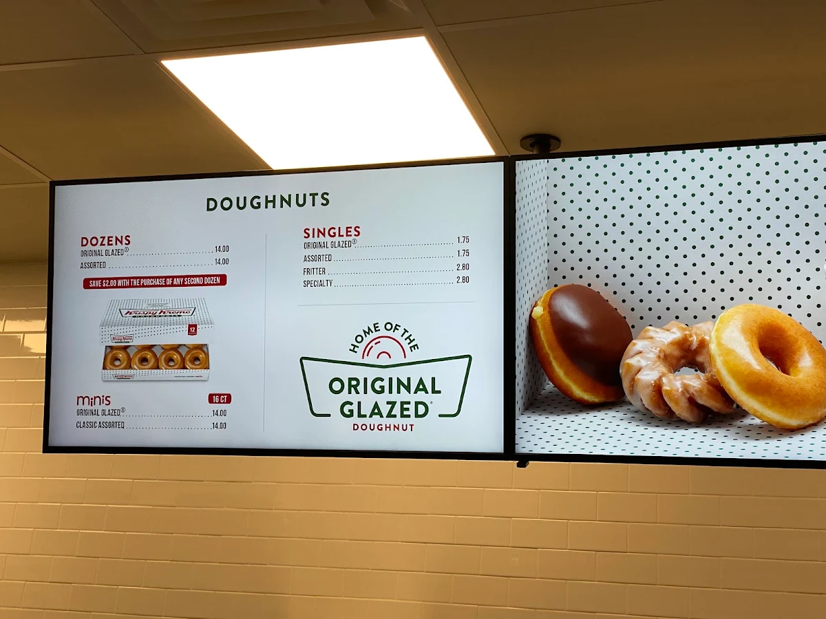 Menu, Krispy Kreme Café