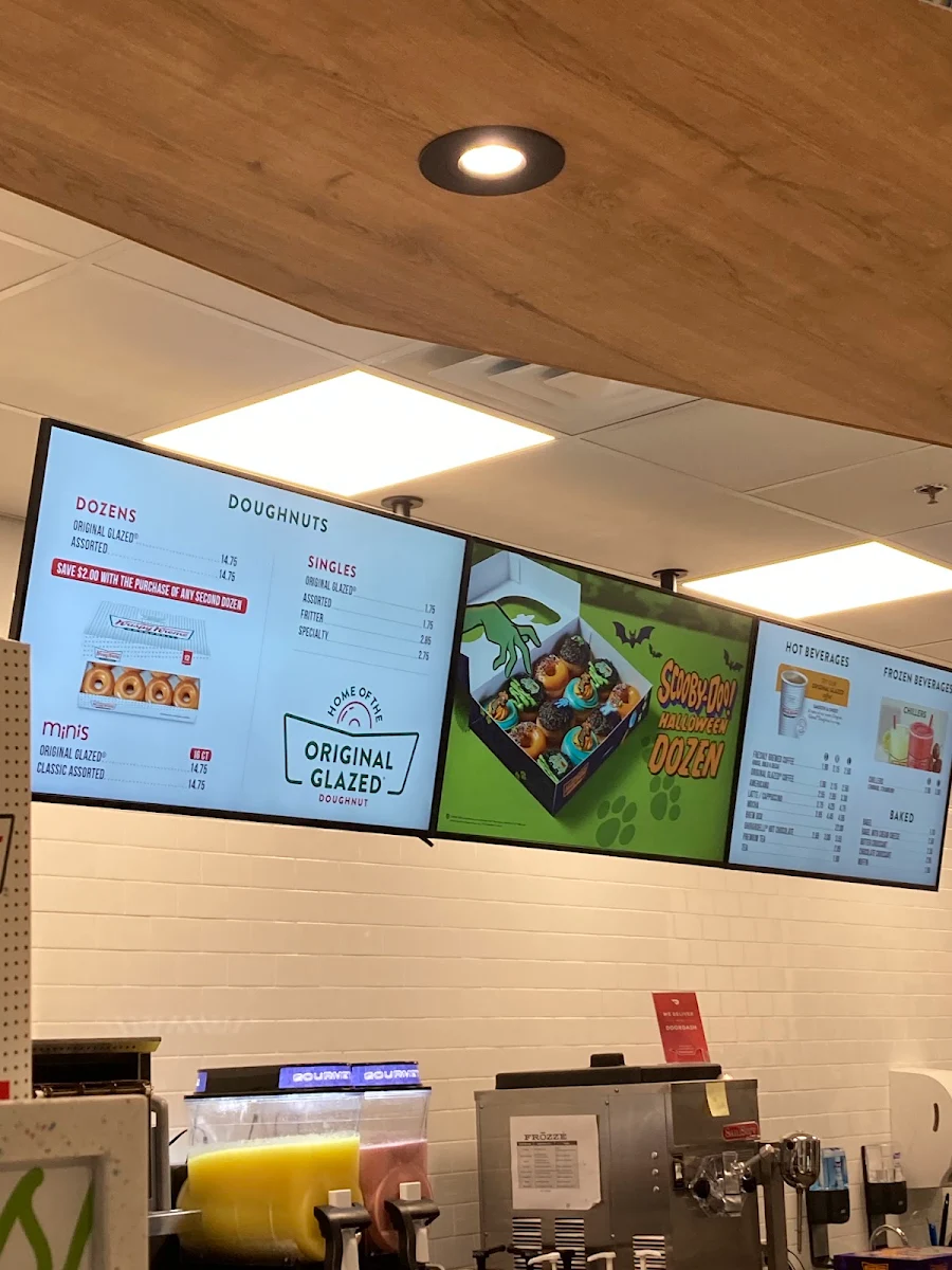 Menu, Krispy Kreme Café