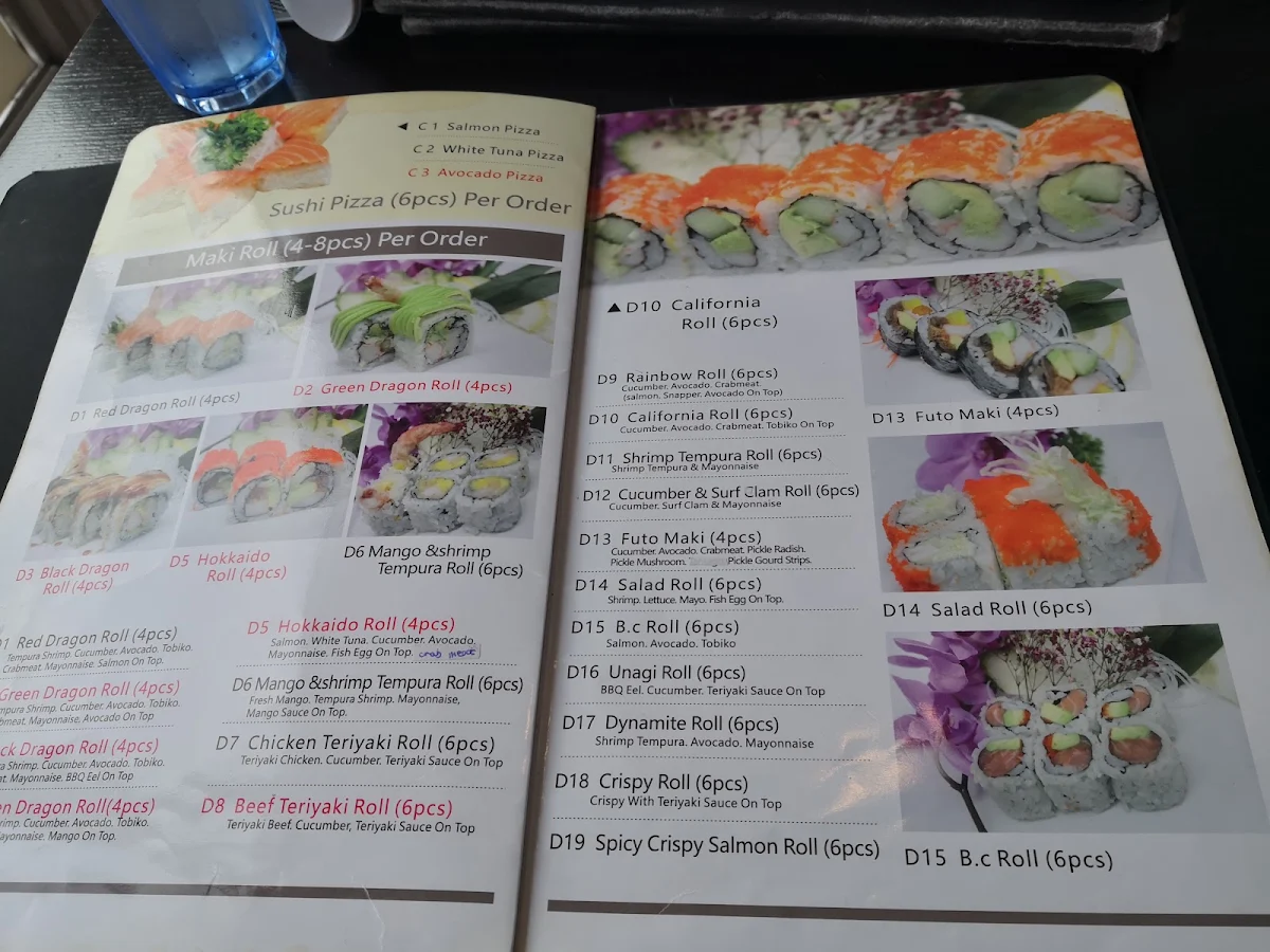 Menu, Hokkaido Sushi