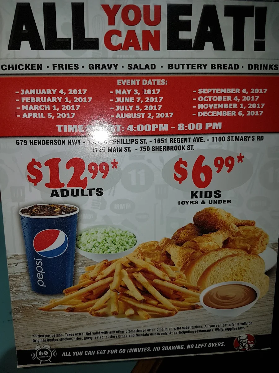 Menu, KFC