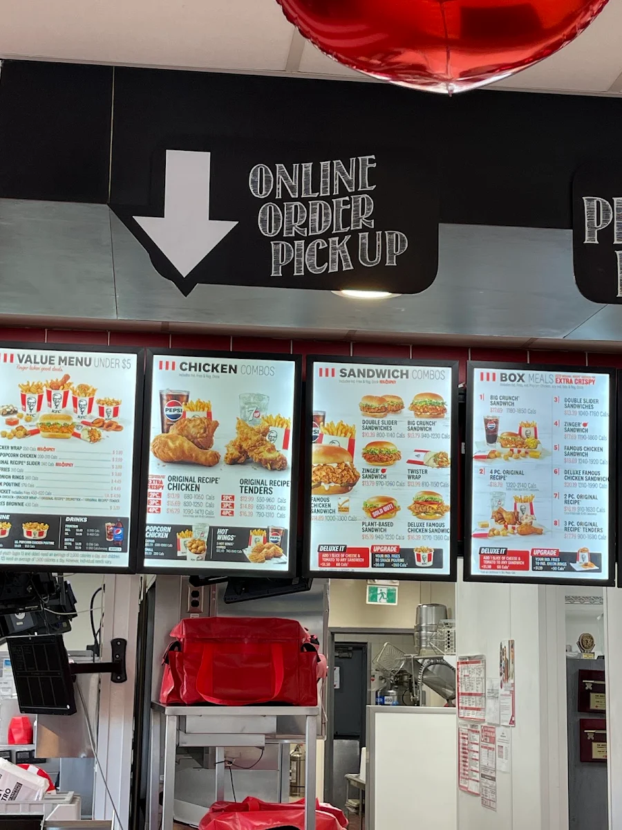 Menu, KFC