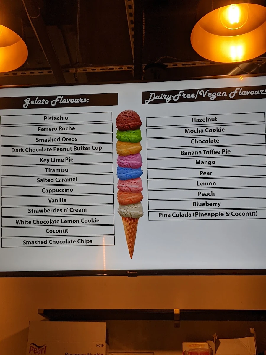 Menu, Gelato North