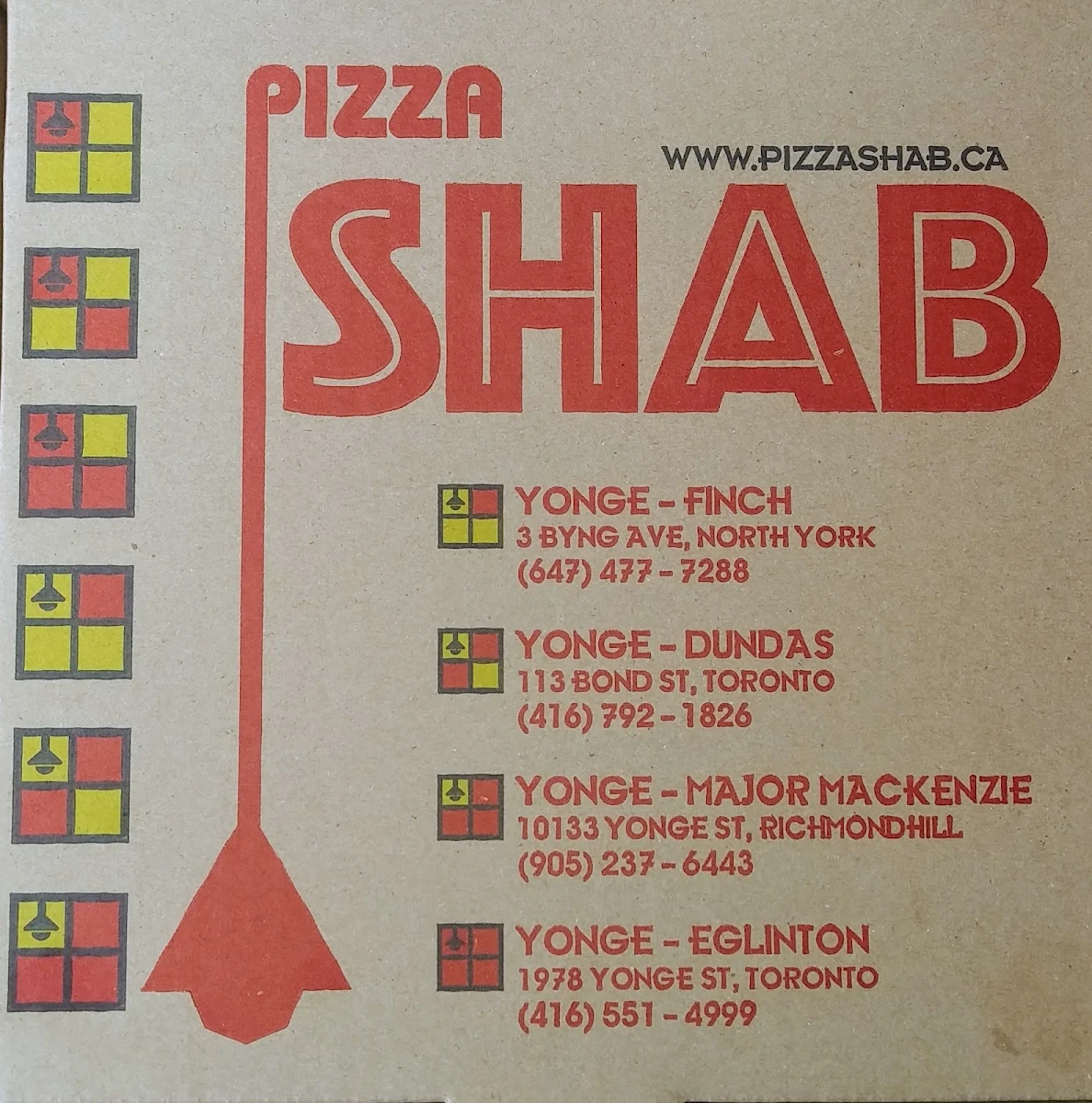 Menu, Pizza Shab
