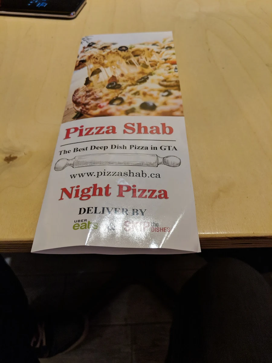 Menu, Pizza Shab