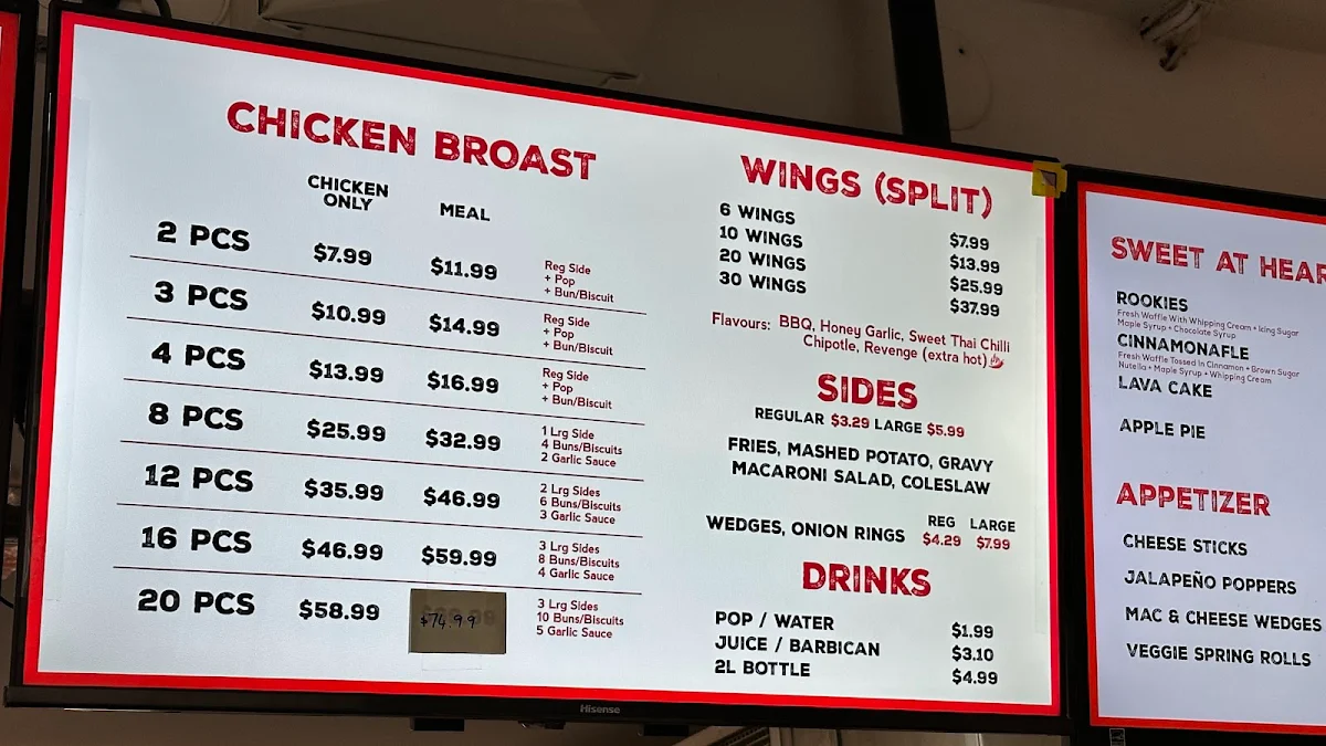 Menu, Broast Chicken and Waffles
