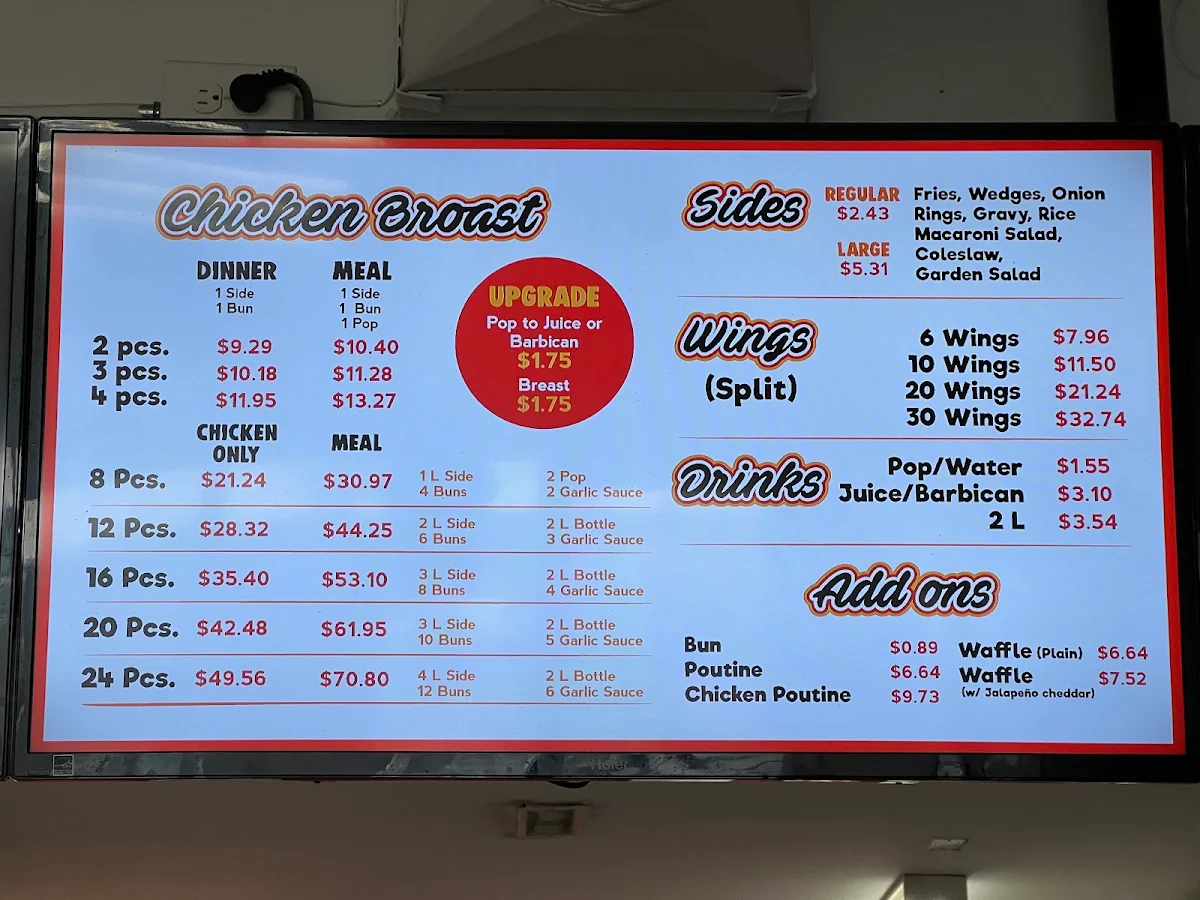 Menu, Broast Chicken and Waffles