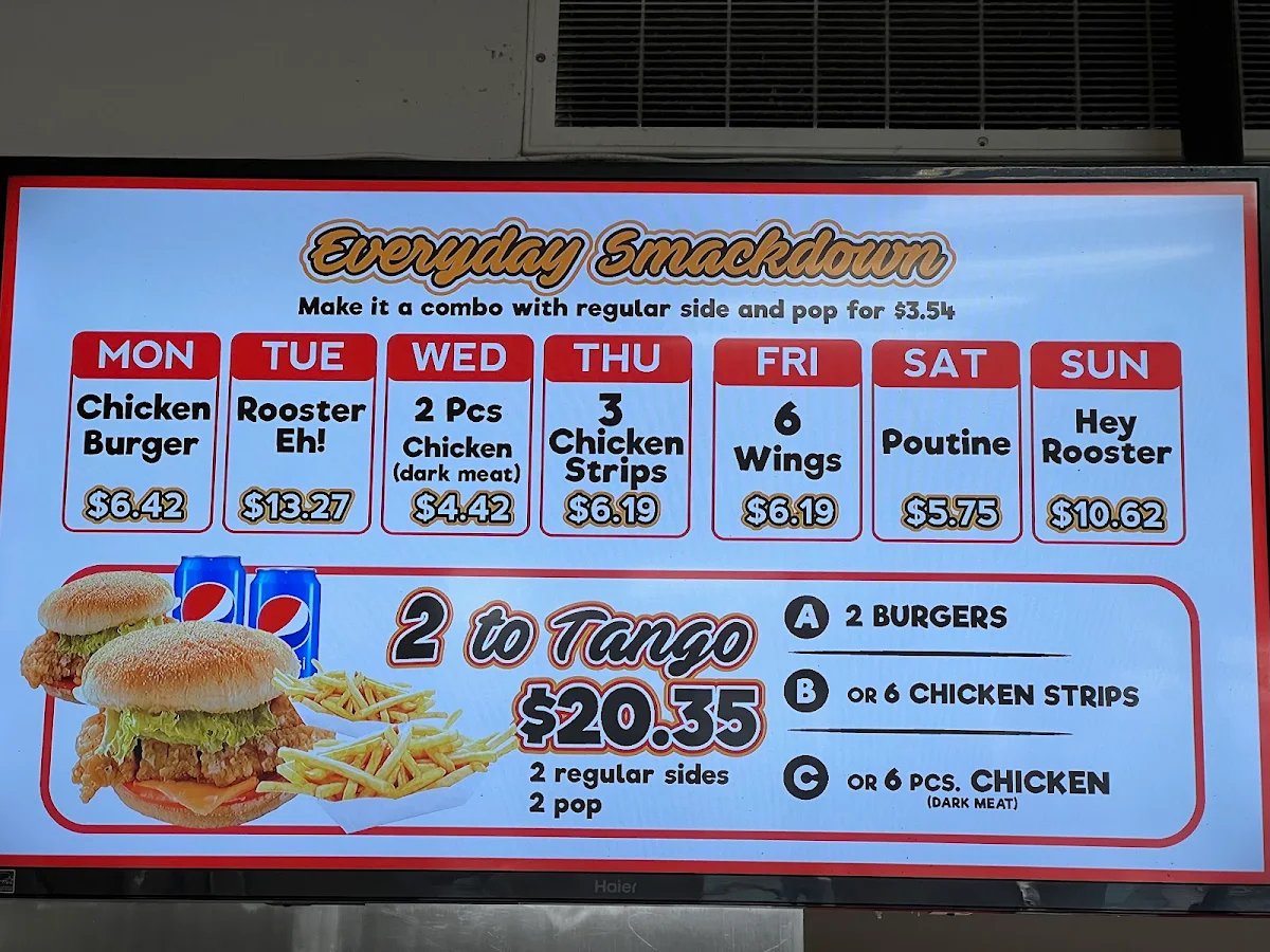 Menu, Broast Chicken and Waffles
