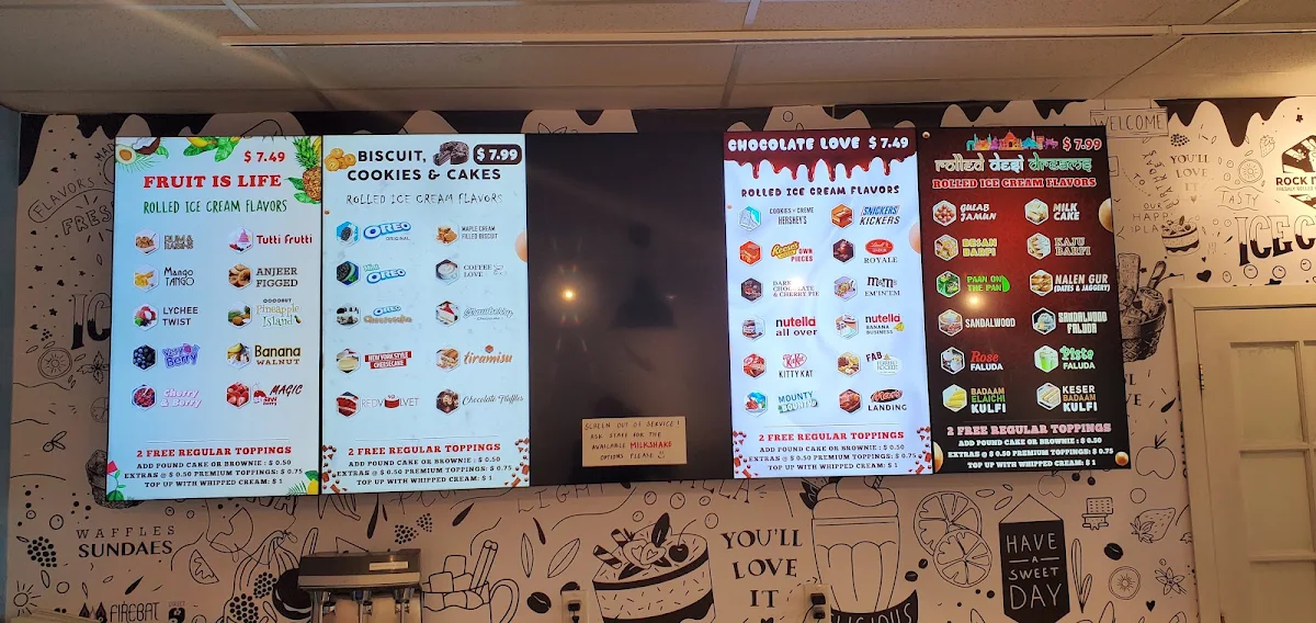 Menu, Rock N Roll Ice creams | Brampton's best rolled ice cream