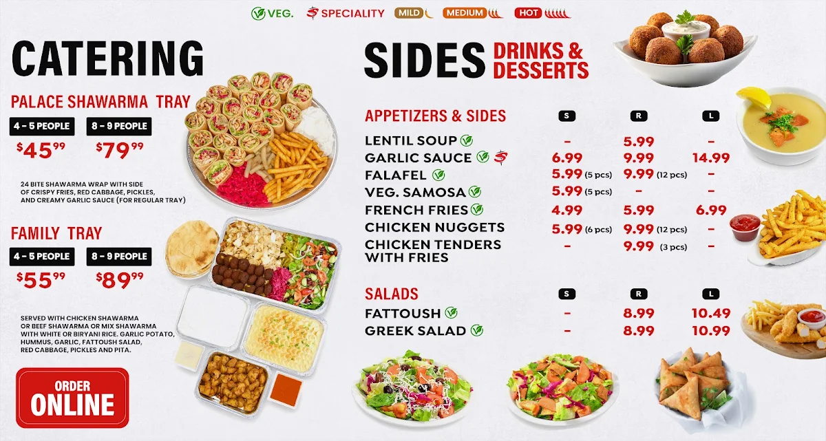 Menu, Shawarma Pita Palace