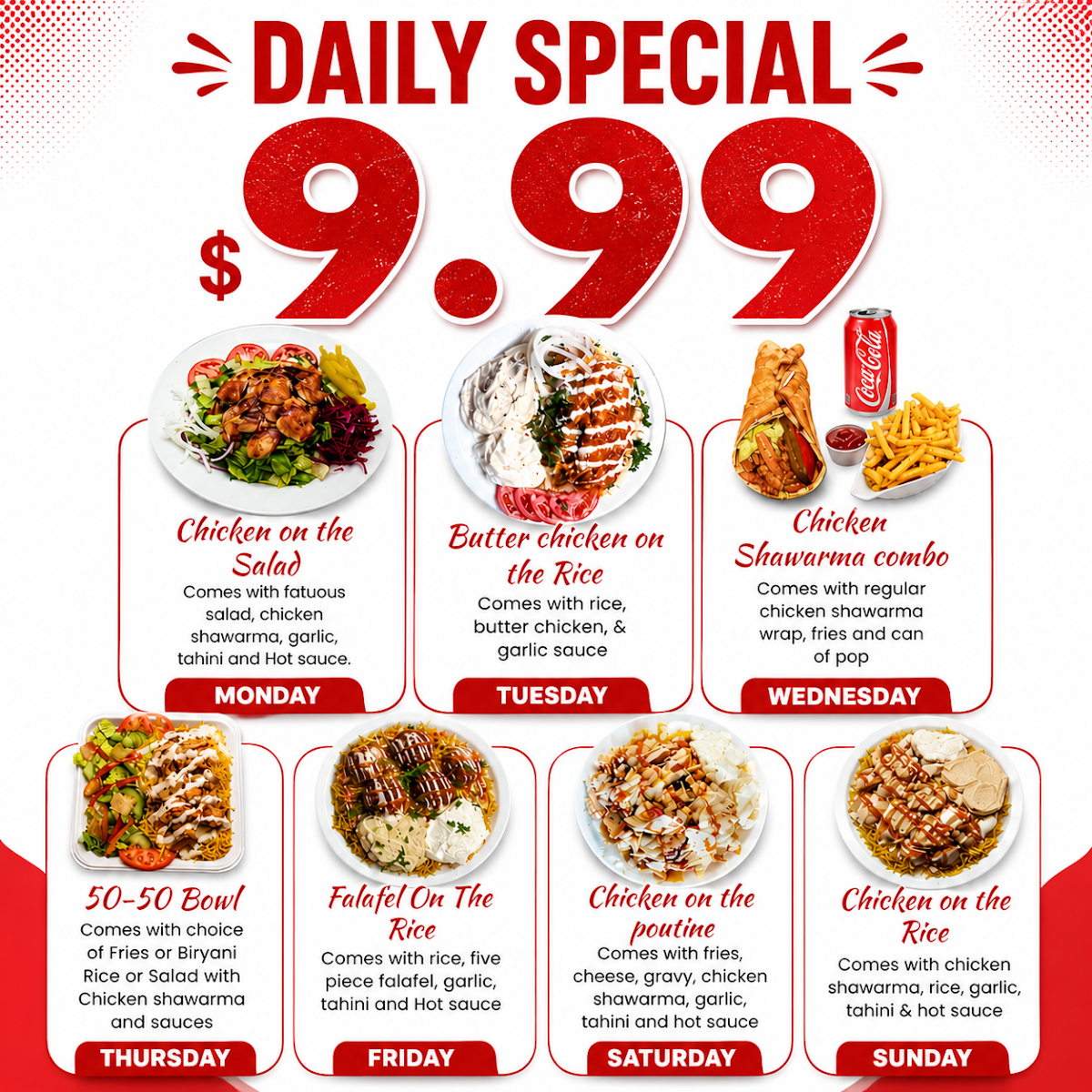 Menu, Shawarma Pita Palace