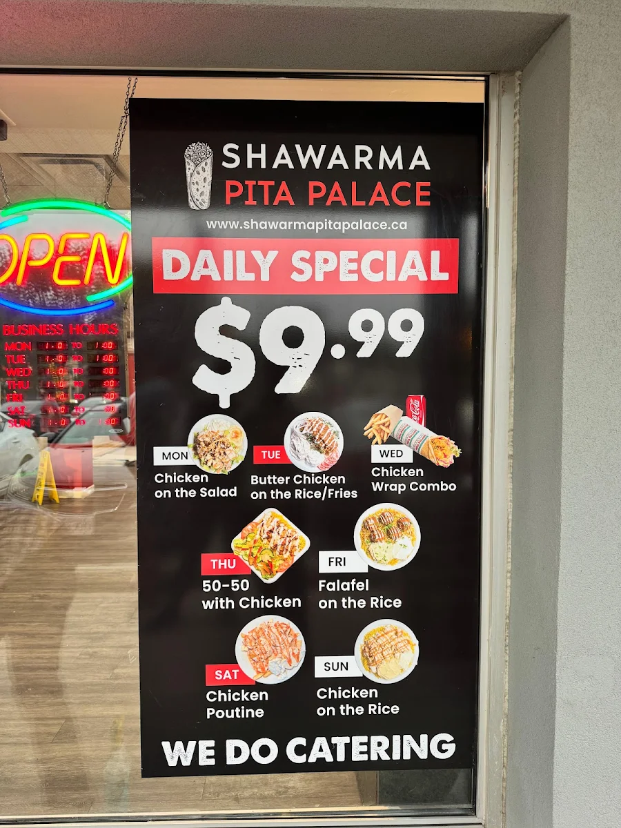 Menu, Shawarma Pita Palace