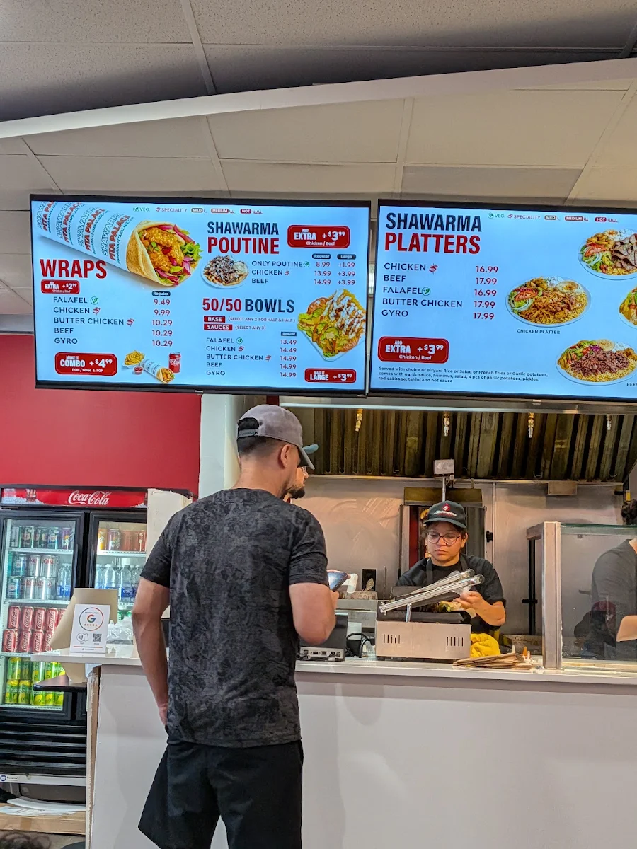 Menu, Shawarma Pita Palace