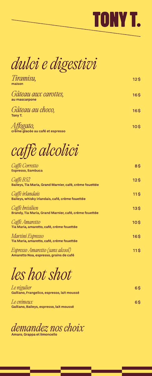 Menu, Tony T.