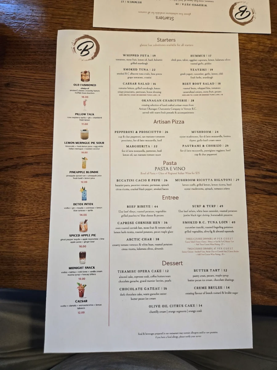 Menu, The Borough Market Bistro