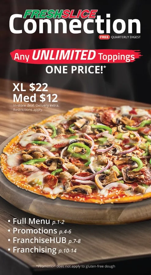 Menu, Freshslice Pizza