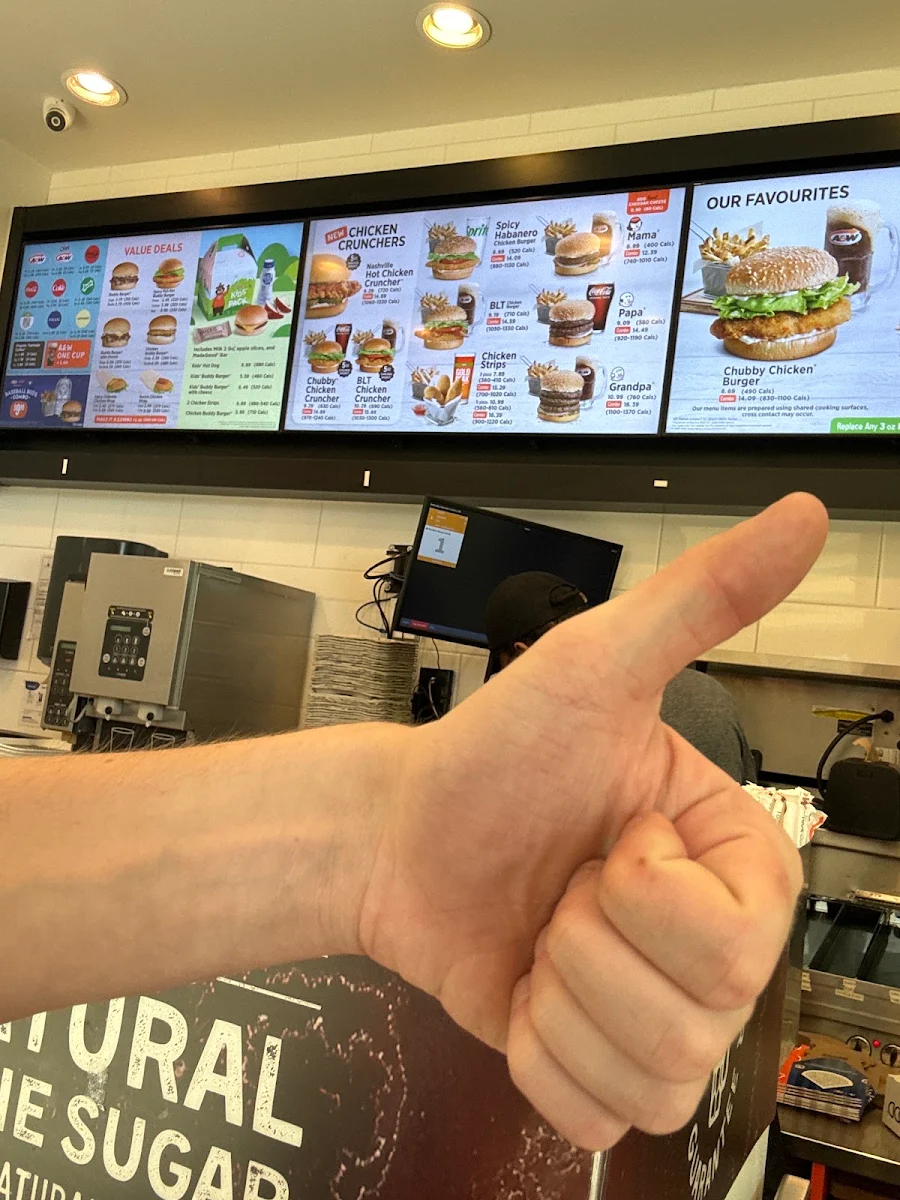 Menu, A&W Canada