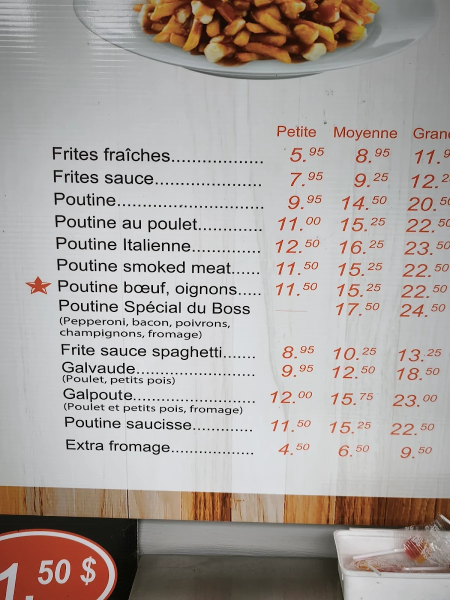 Menu, Resto le Maryane 2
