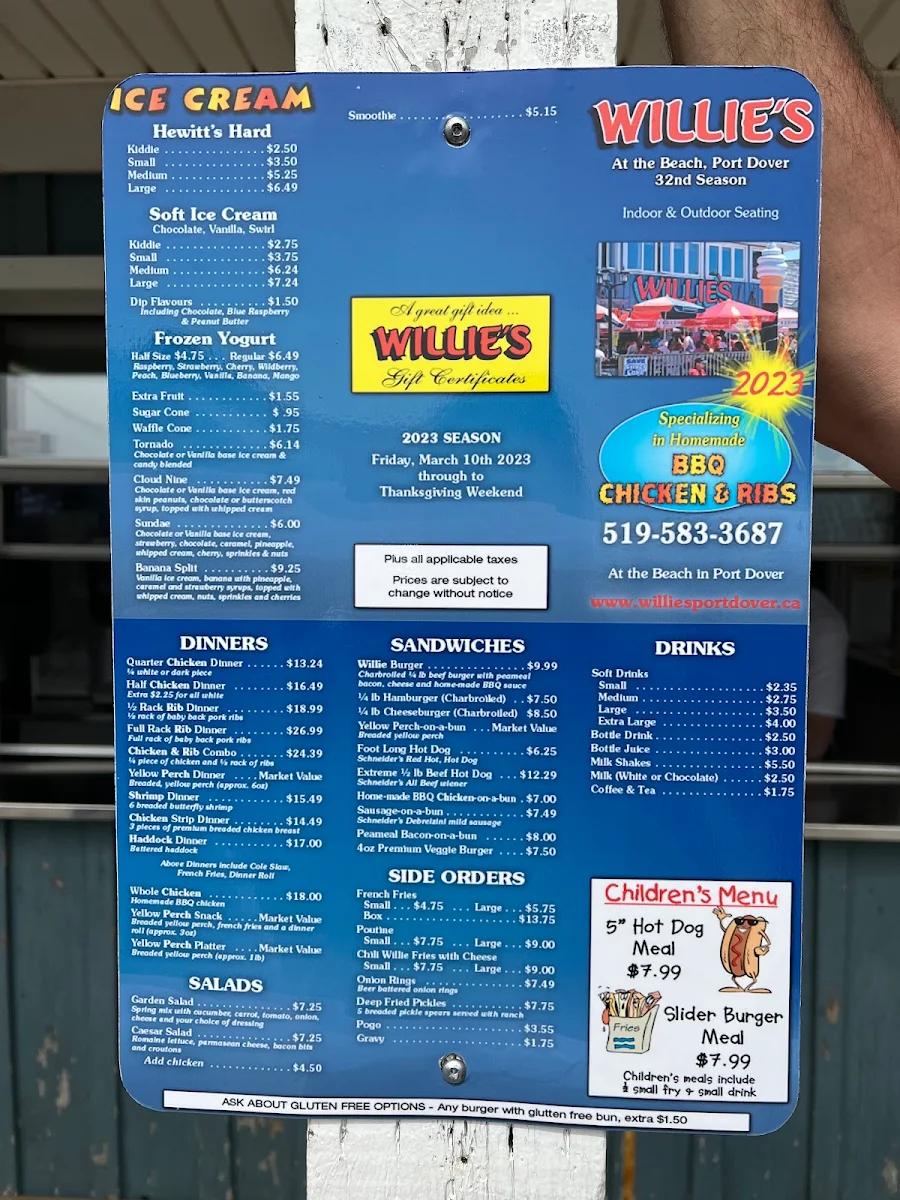 Menu, Willie's