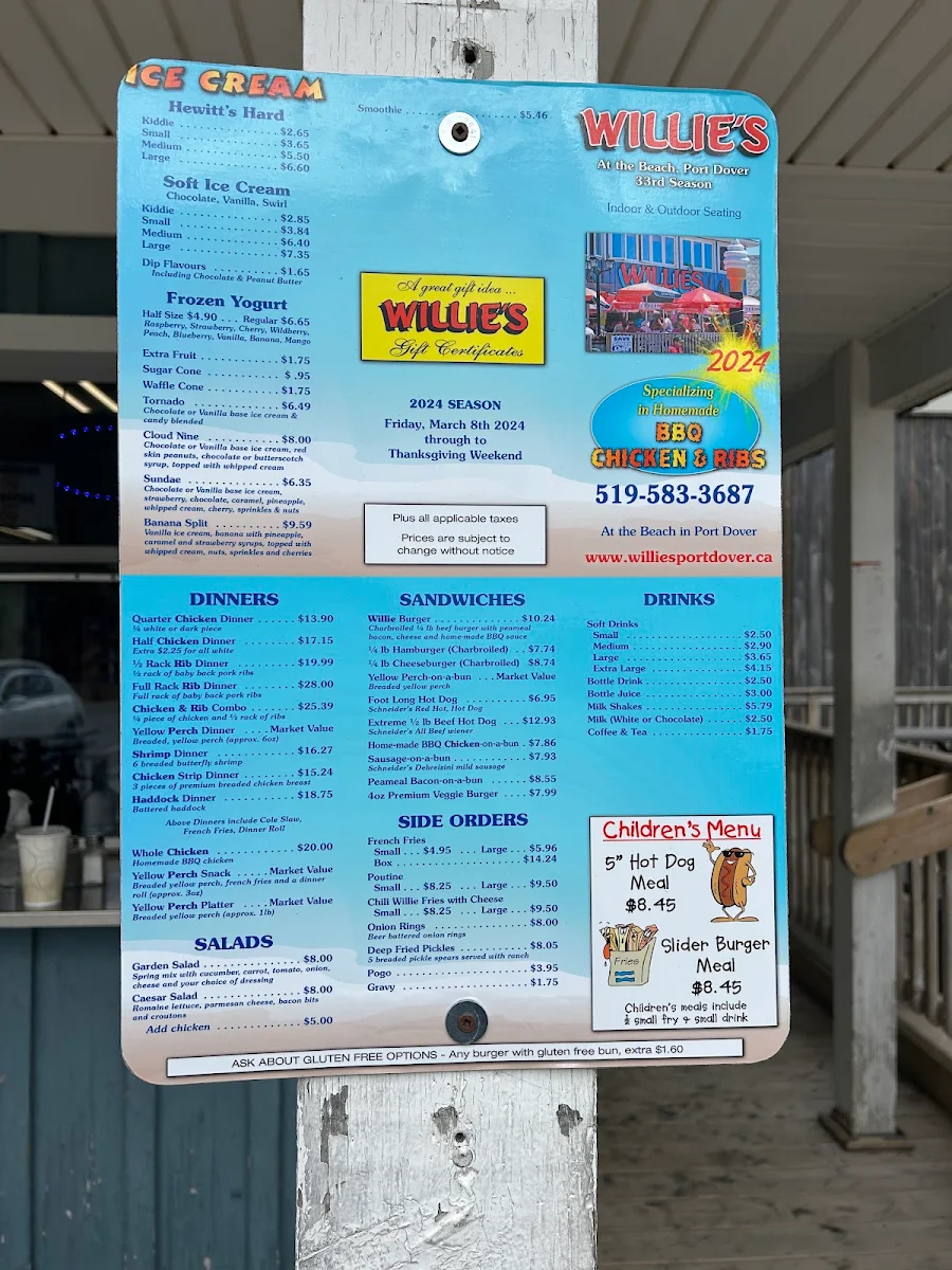 Menu, Willie's