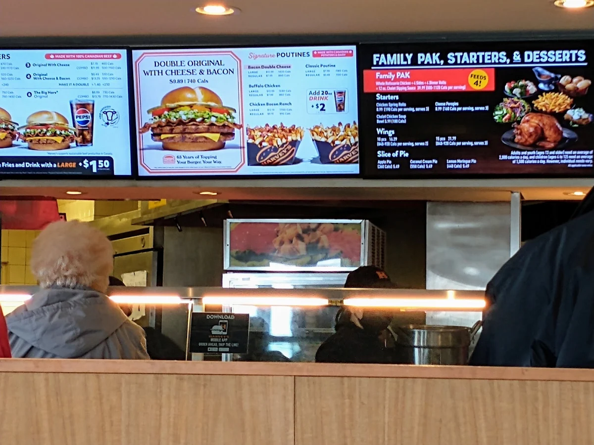 Menu, Harvey's