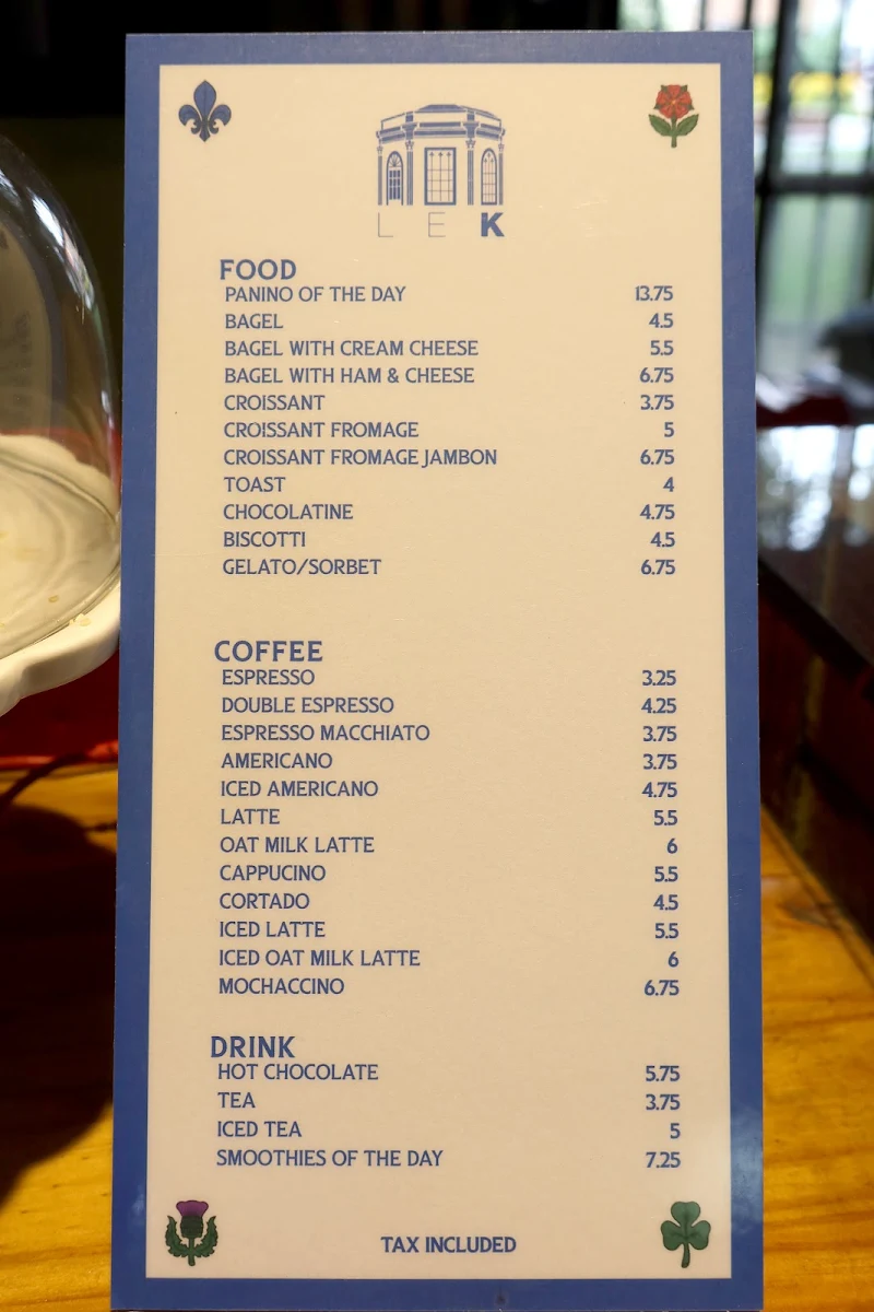 Menu, Le K (Le Kiosque K)