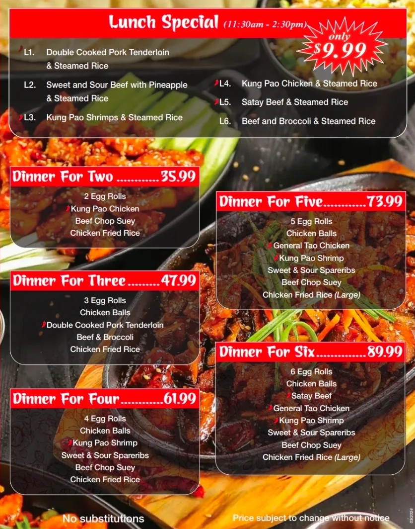 Menu, Phong's Court