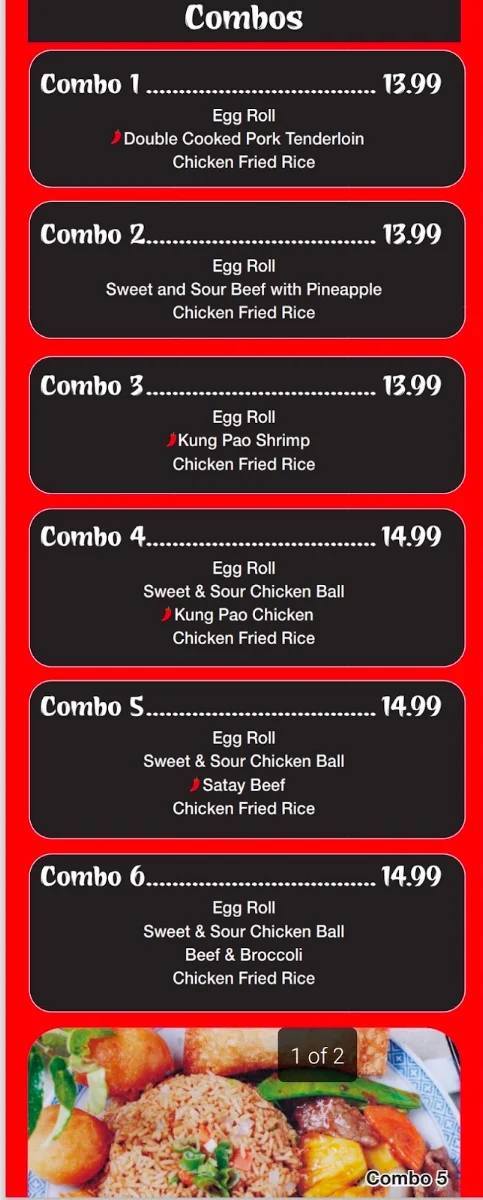 Menu, Phong's Court