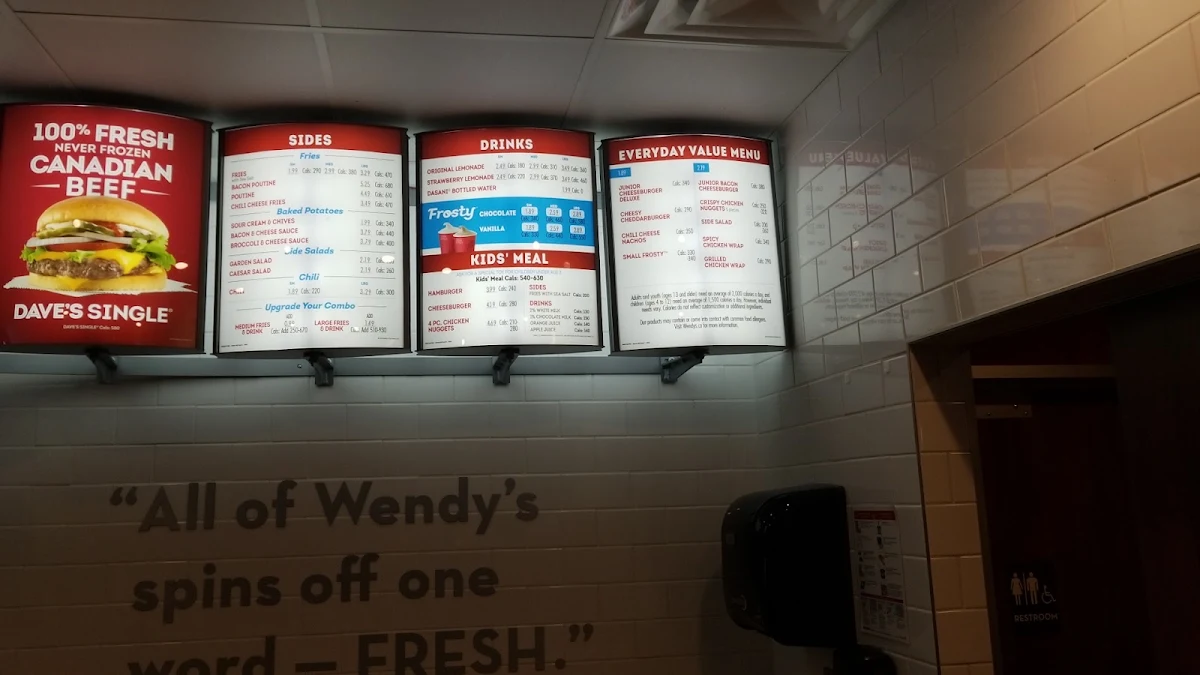 Menu, Wendy's