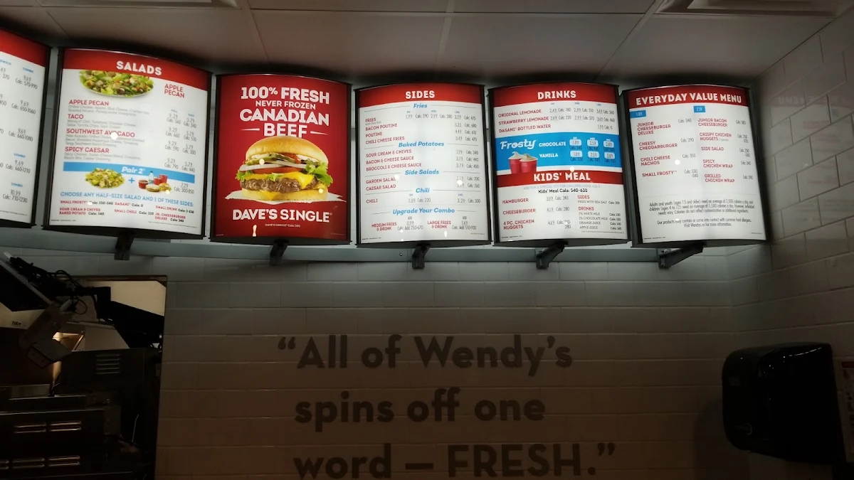 Menu, Wendy's