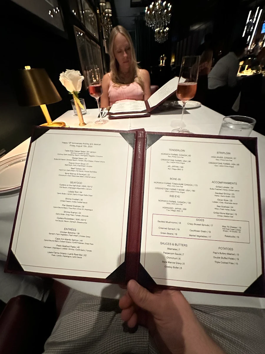Menu, Papi's