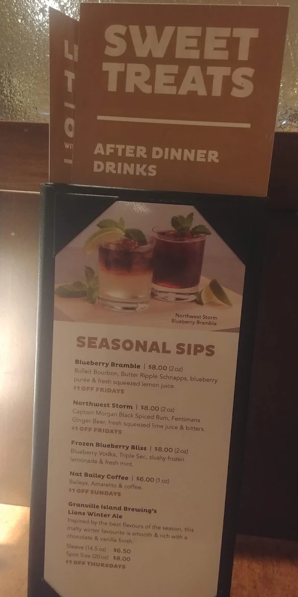 Menu, White Spot Aldergrove