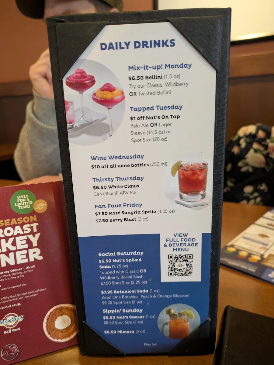 Menu, White Spot Aldergrove