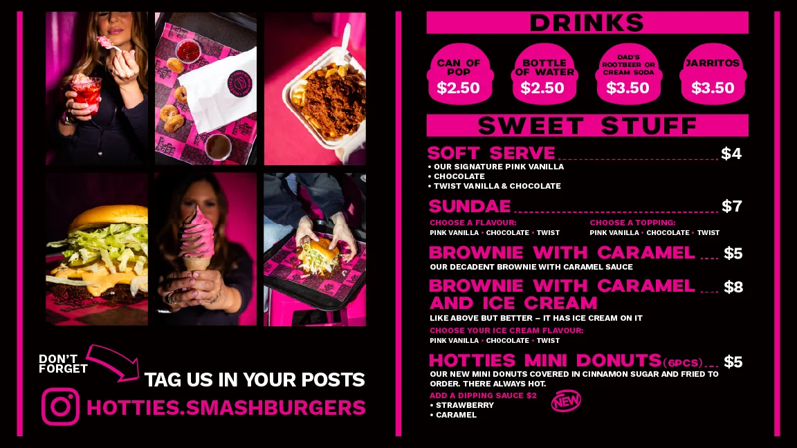 Menu, HOTTIES SMASHBURGERS