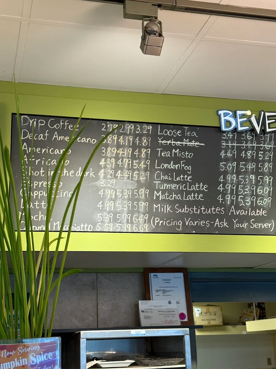 Menu, Serious Coffee View Royal