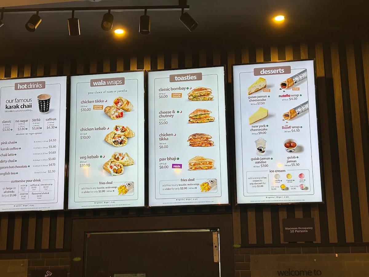 Menu, Chaiiwala Of London - Newton