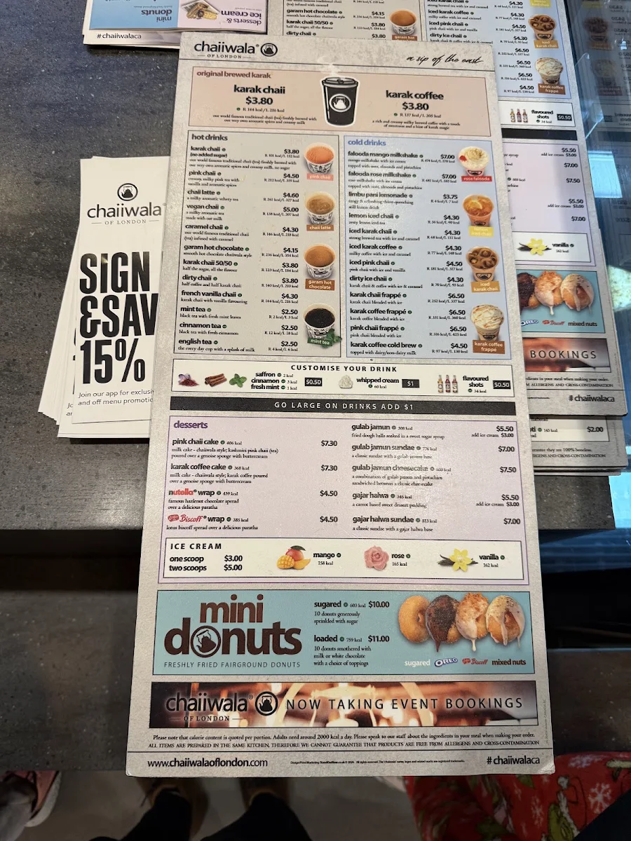 Menu, Chaiiwala Of London - Newton