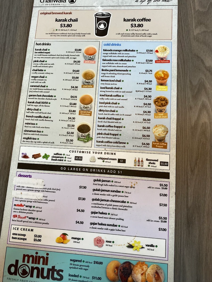 Menu, Chaiiwala Of London - Newton