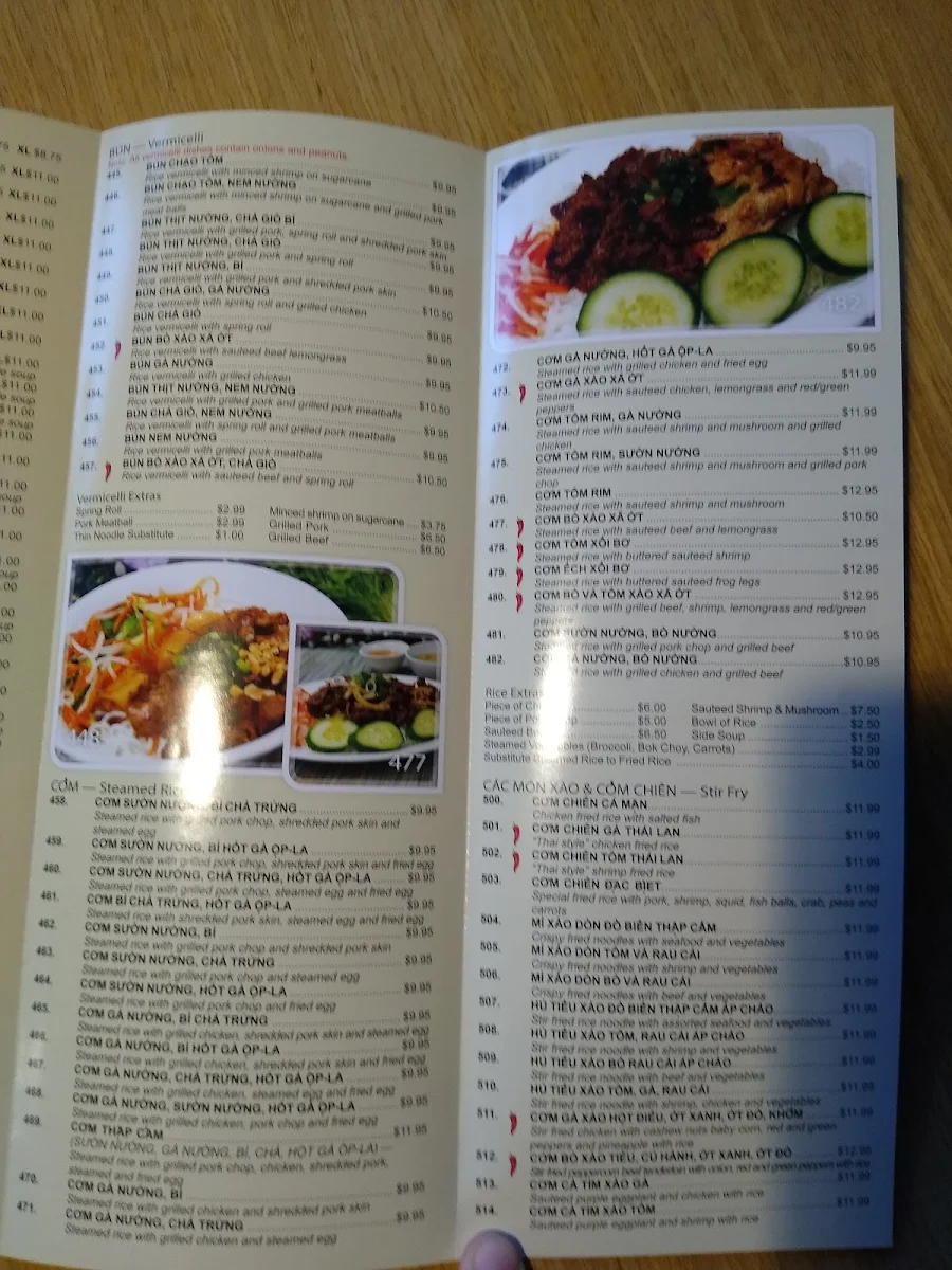 Menu, Pho Dui Bo