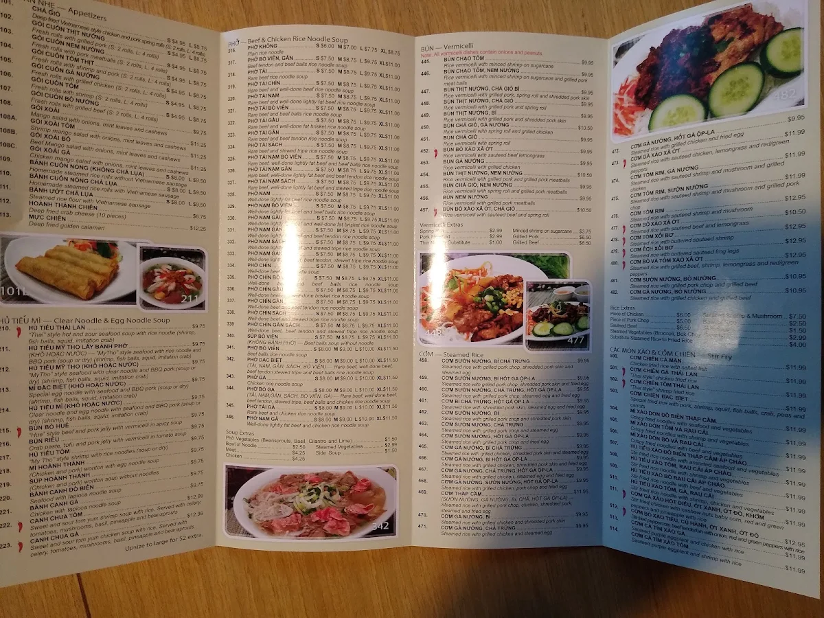 Menu, Pho Dui Bo