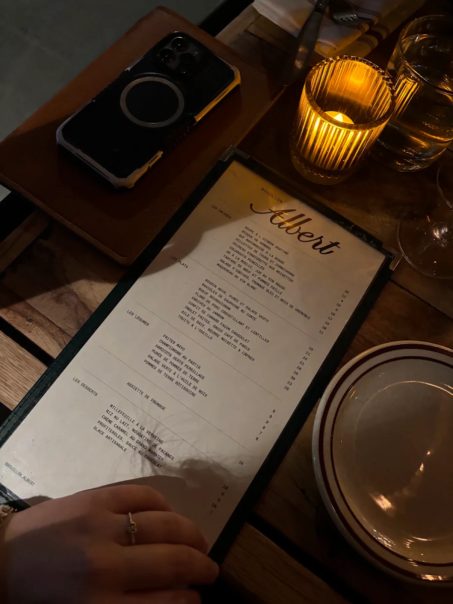 Menu, Bouillon Albert