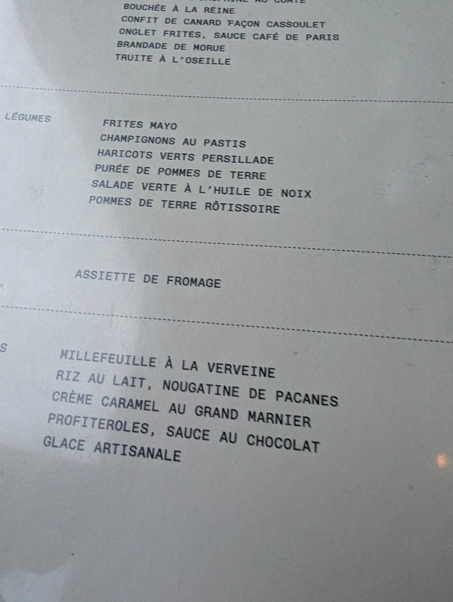 Menu, Bouillon Albert
