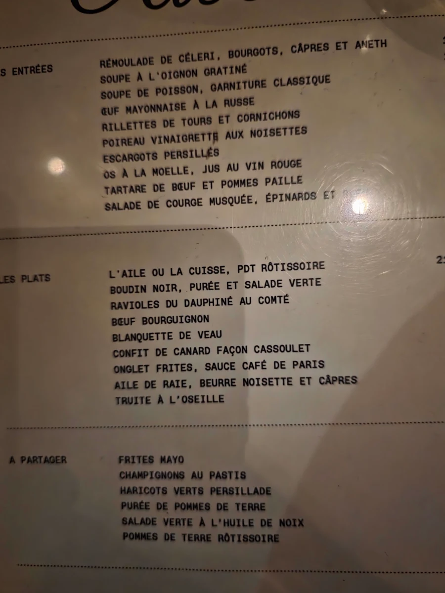 Menu, Bouillon Albert