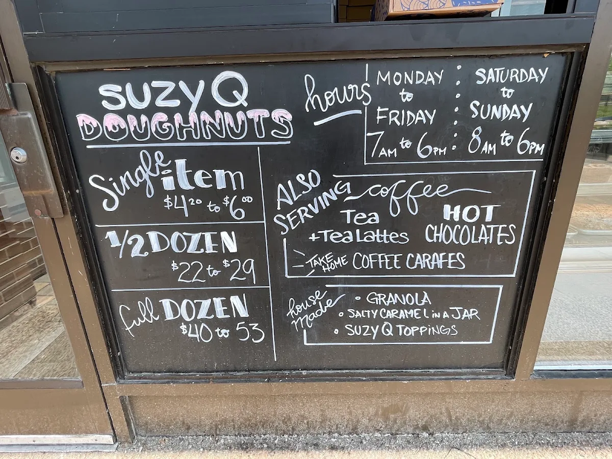 Menu, SuzyQ Doughnuts St. Laurent