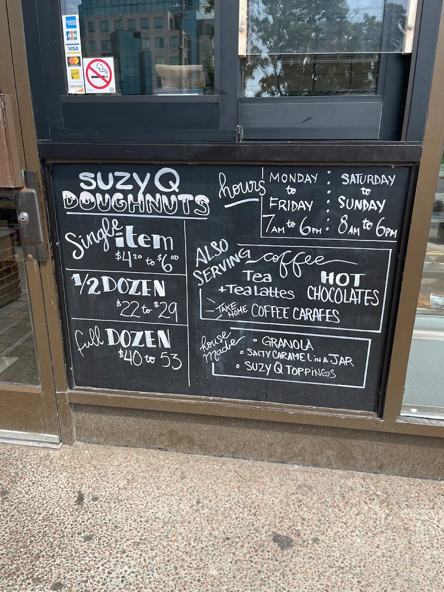 Menu, SuzyQ Doughnuts St. Laurent