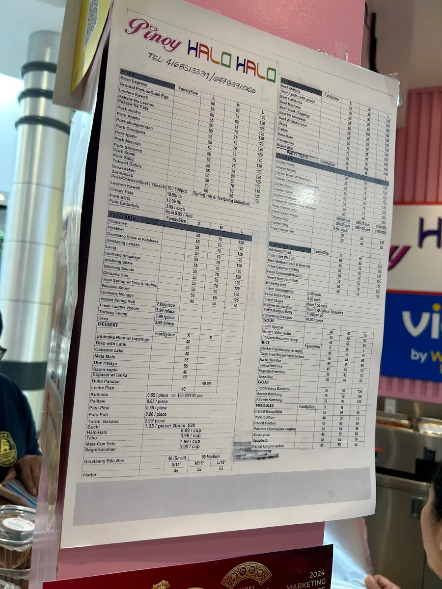 Menu, Pinoy Halo Halo