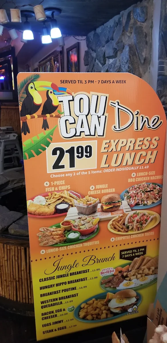 Menu, Jungle Jim's Eatery