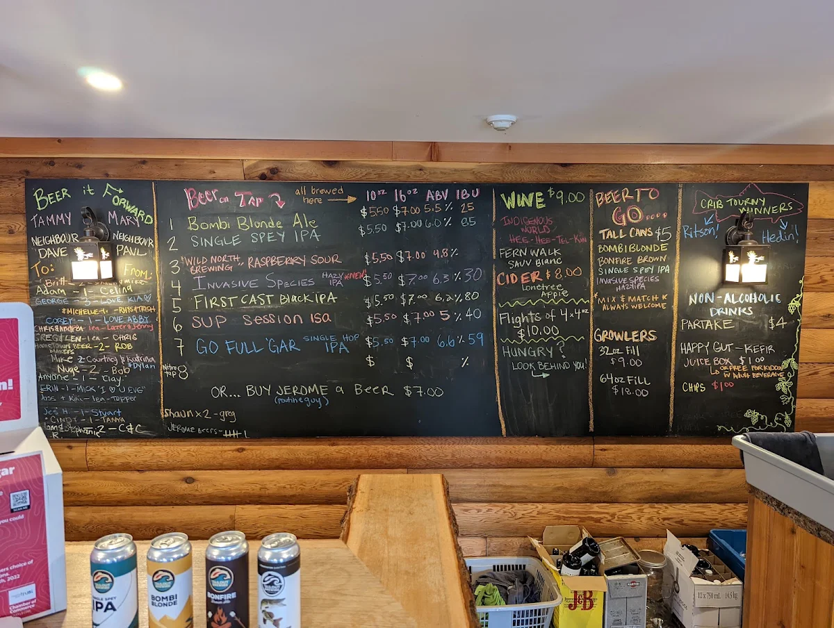 Menu, Tailout Brewing