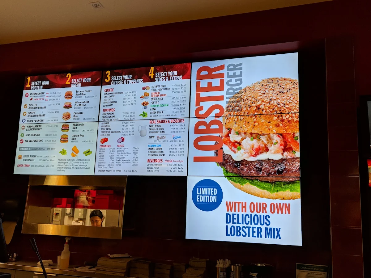 Menu, Hero Certified Burgers