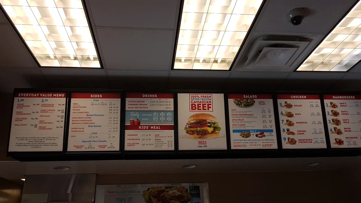 Menu, Wendy's