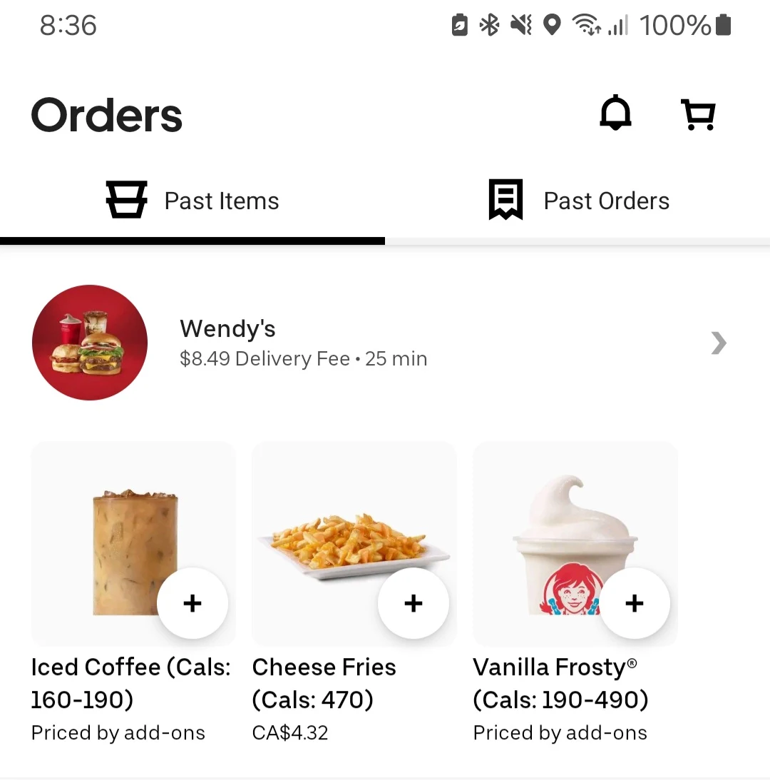 Menu, Wendy's